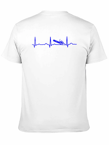Heartbeat Chainsaw Black T-Shirt