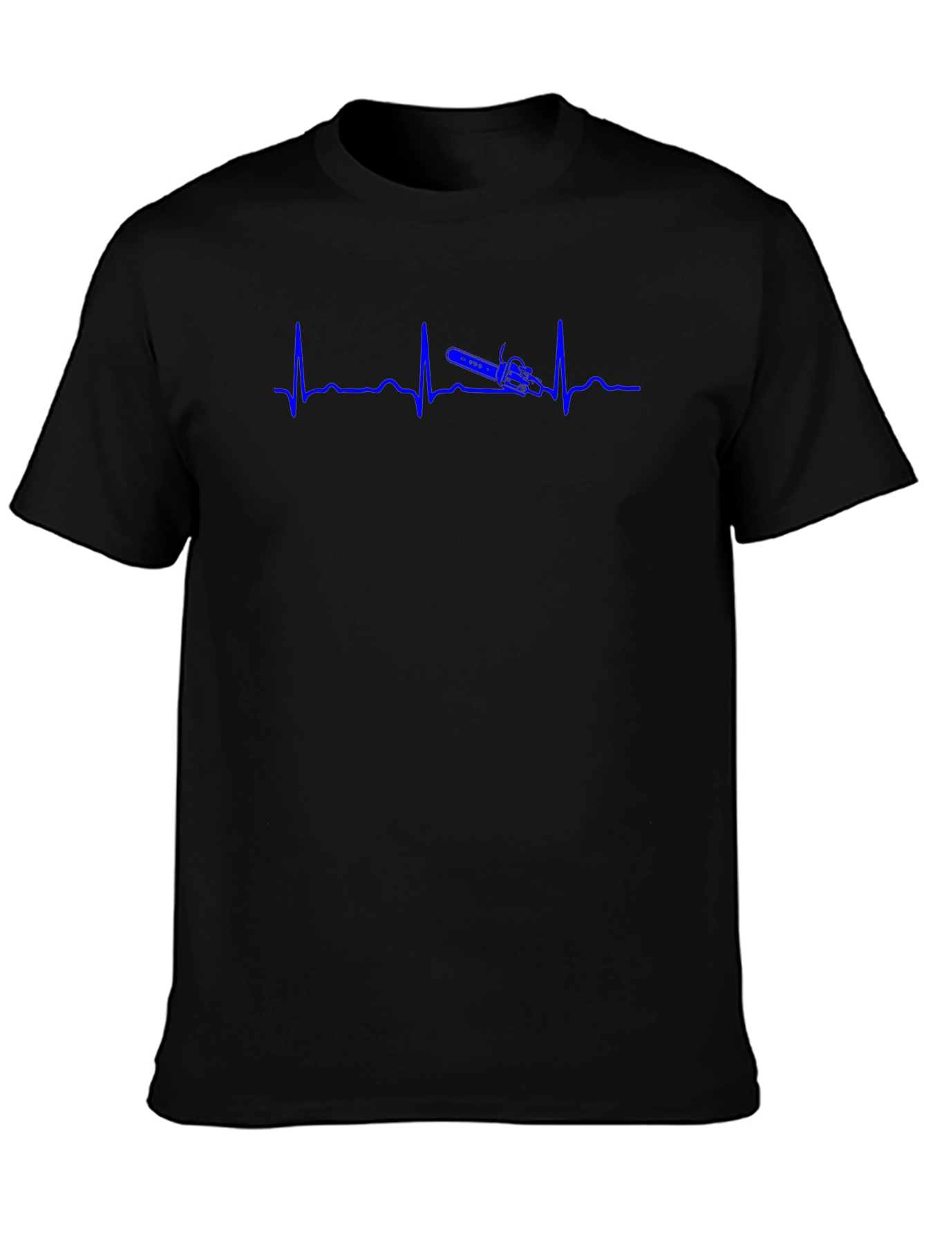 Heartbeat Chainsaw Black T-Shirt