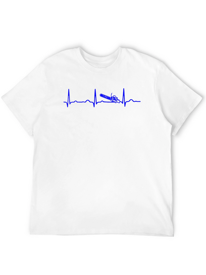 Heartbeat Chainsaw Black T-Shirt