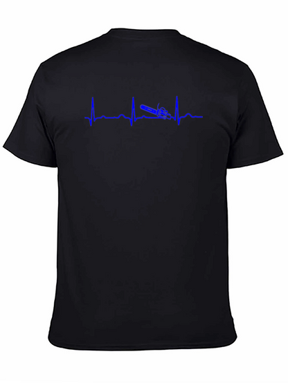 Heartbeat Chainsaw Black T-Shirt
