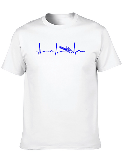 Heartbeat Chainsaw Black T-Shirt