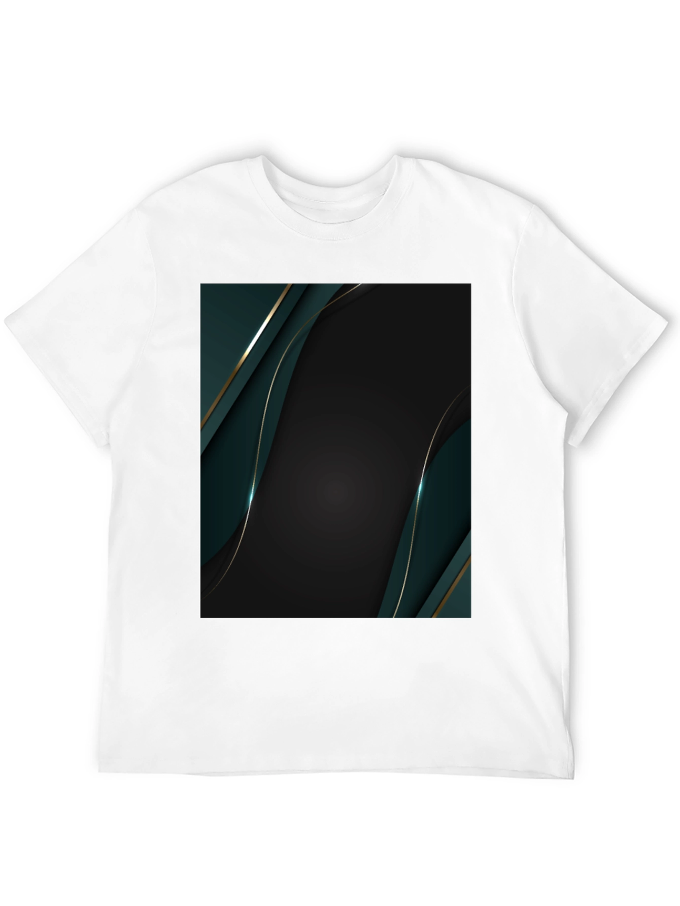 Stylish Black T-Shirt with Abstract Geometric Design
