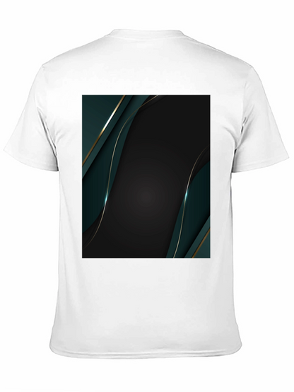 Stylish Black T-Shirt with Abstract Geometric Design