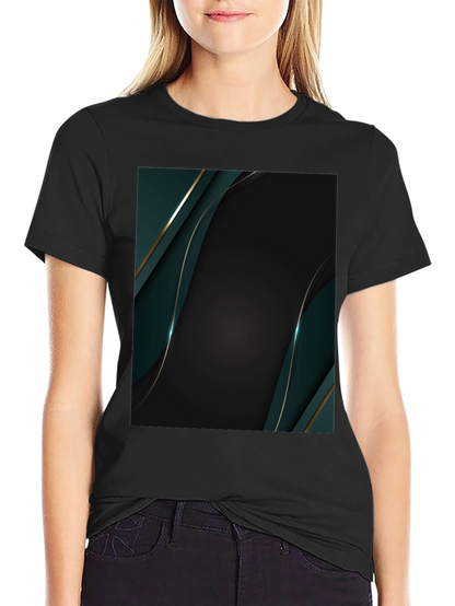 Stylish Black T-Shirt with Abstract Geometric Design