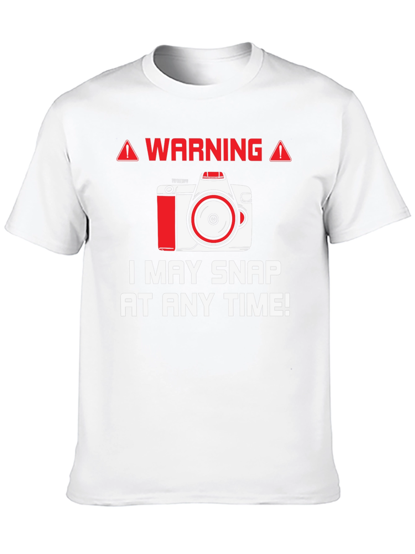 Warning May Snap Camera Graphic Tee