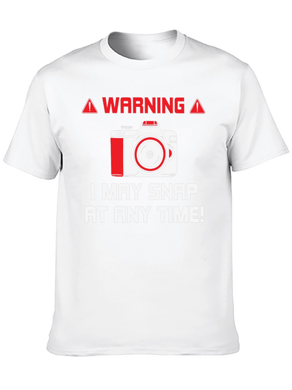 Warning May Snap Camera Graphic Tee