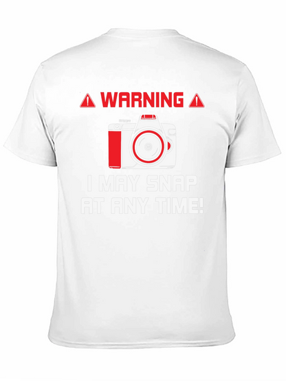 Warning May Snap Camera Graphic Tee