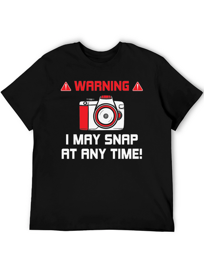Warning May Snap Camera Graphic Tee