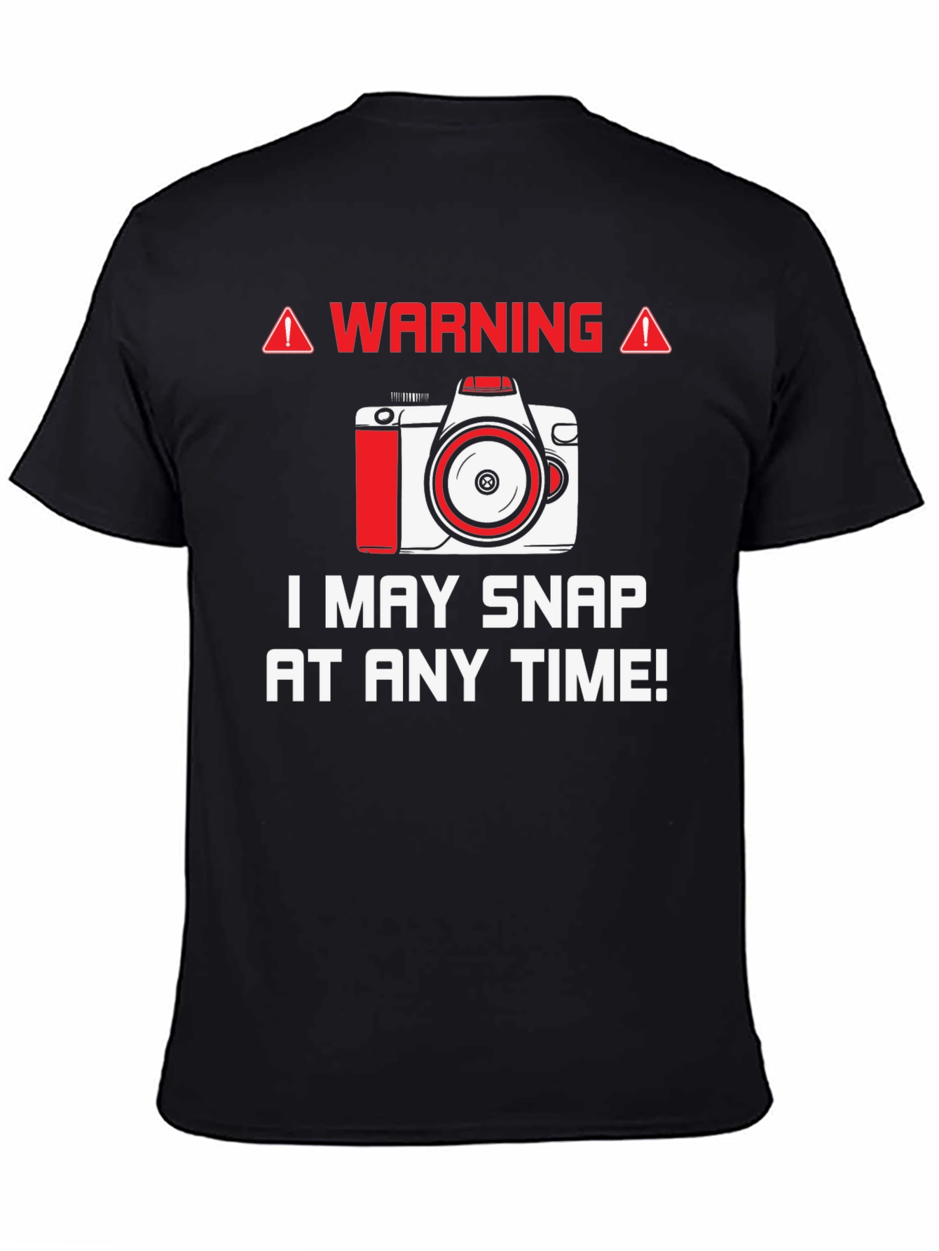 Warning May Snap Camera Graphic Tee
