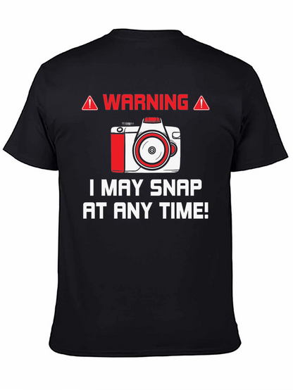Warning May Snap Camera Graphic Tee