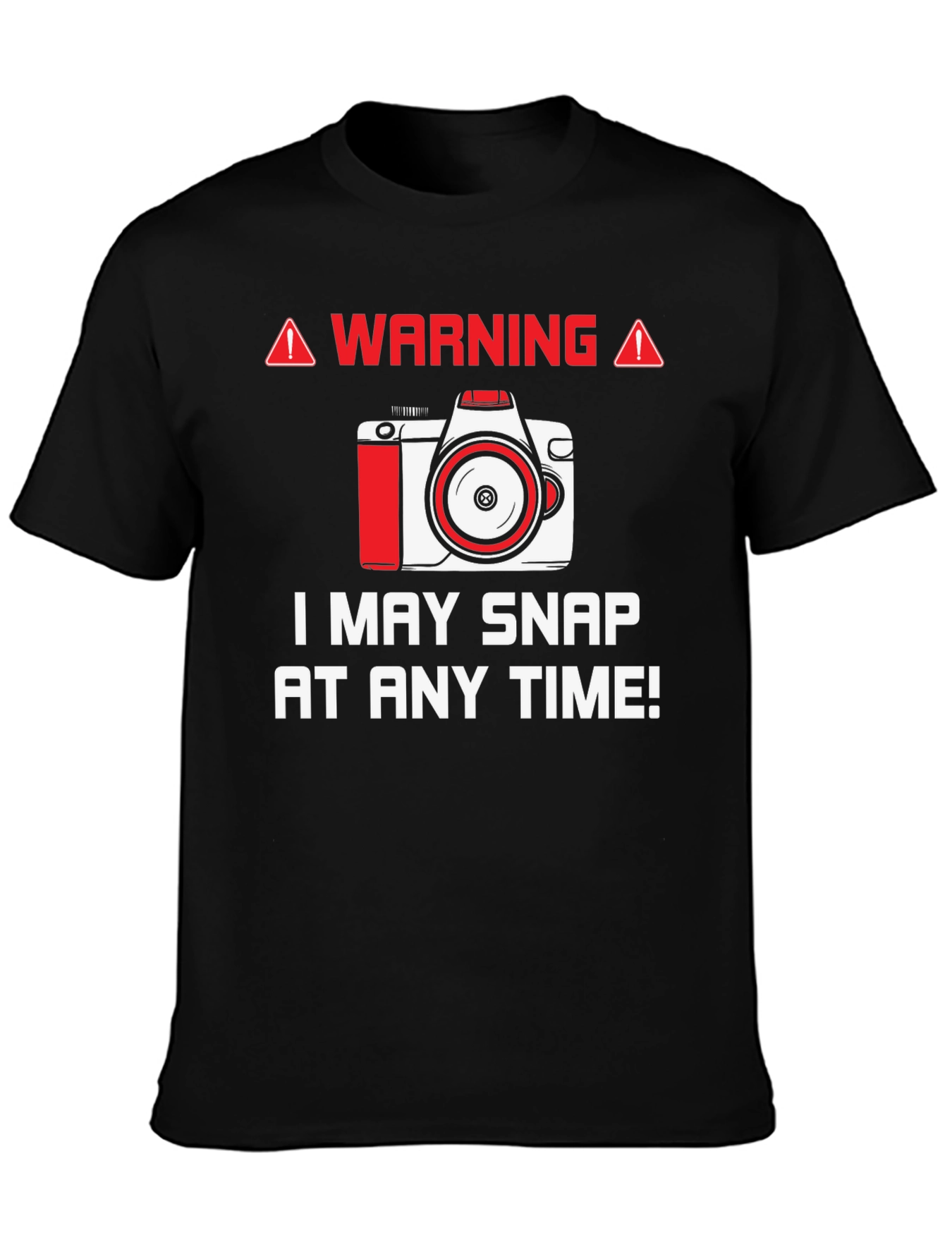 Warning May Snap Camera Graphic Tee