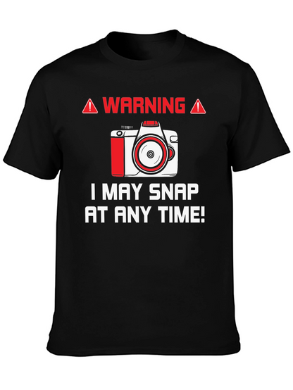 Warning May Snap Camera Graphic Tee
