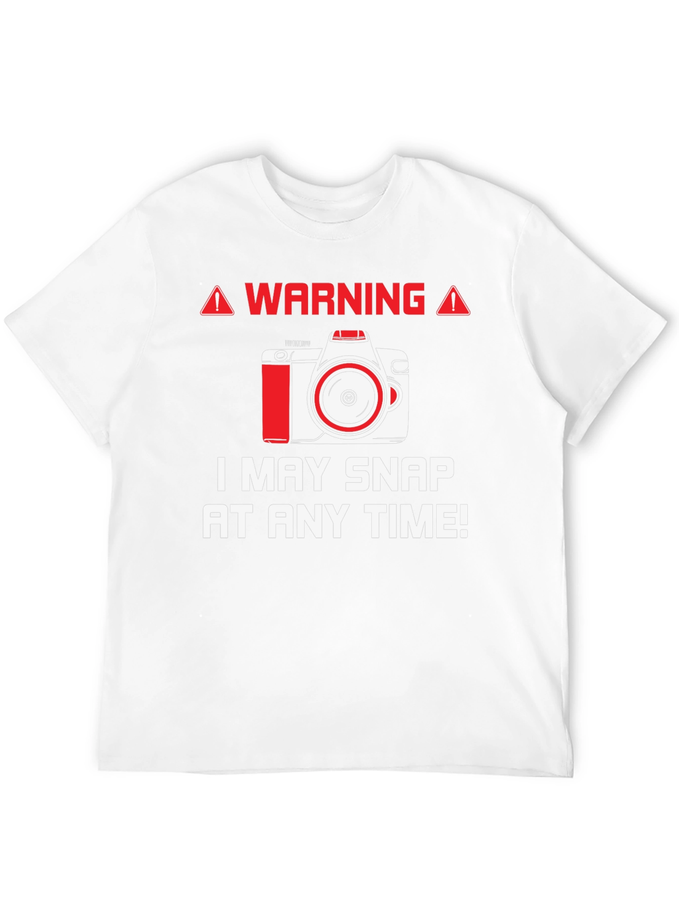 Warning May Snap Camera Graphic Tee