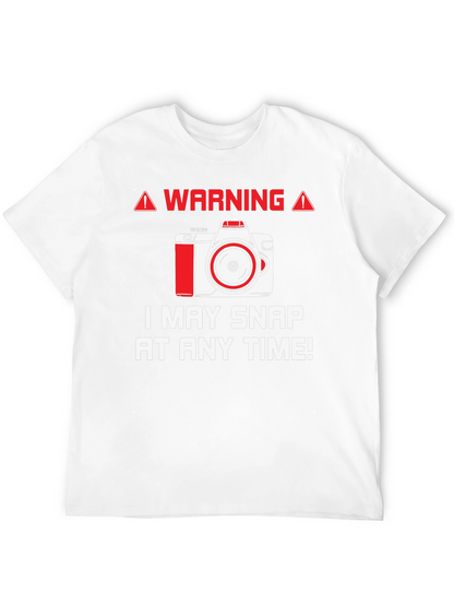 Warning May Snap Camera Graphic Tee