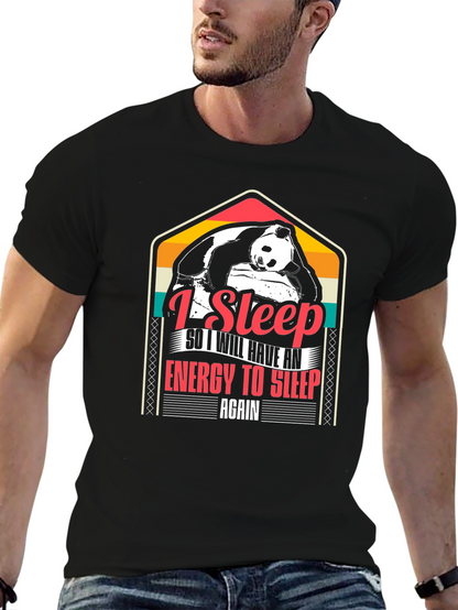 I Sleep Panda Graphic Tee - Black