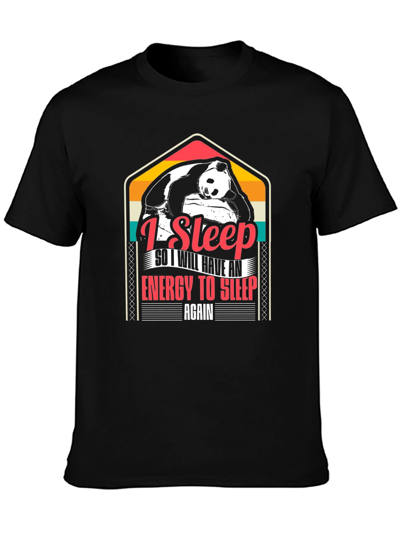 I Sleep Panda Graphic Tee - Black