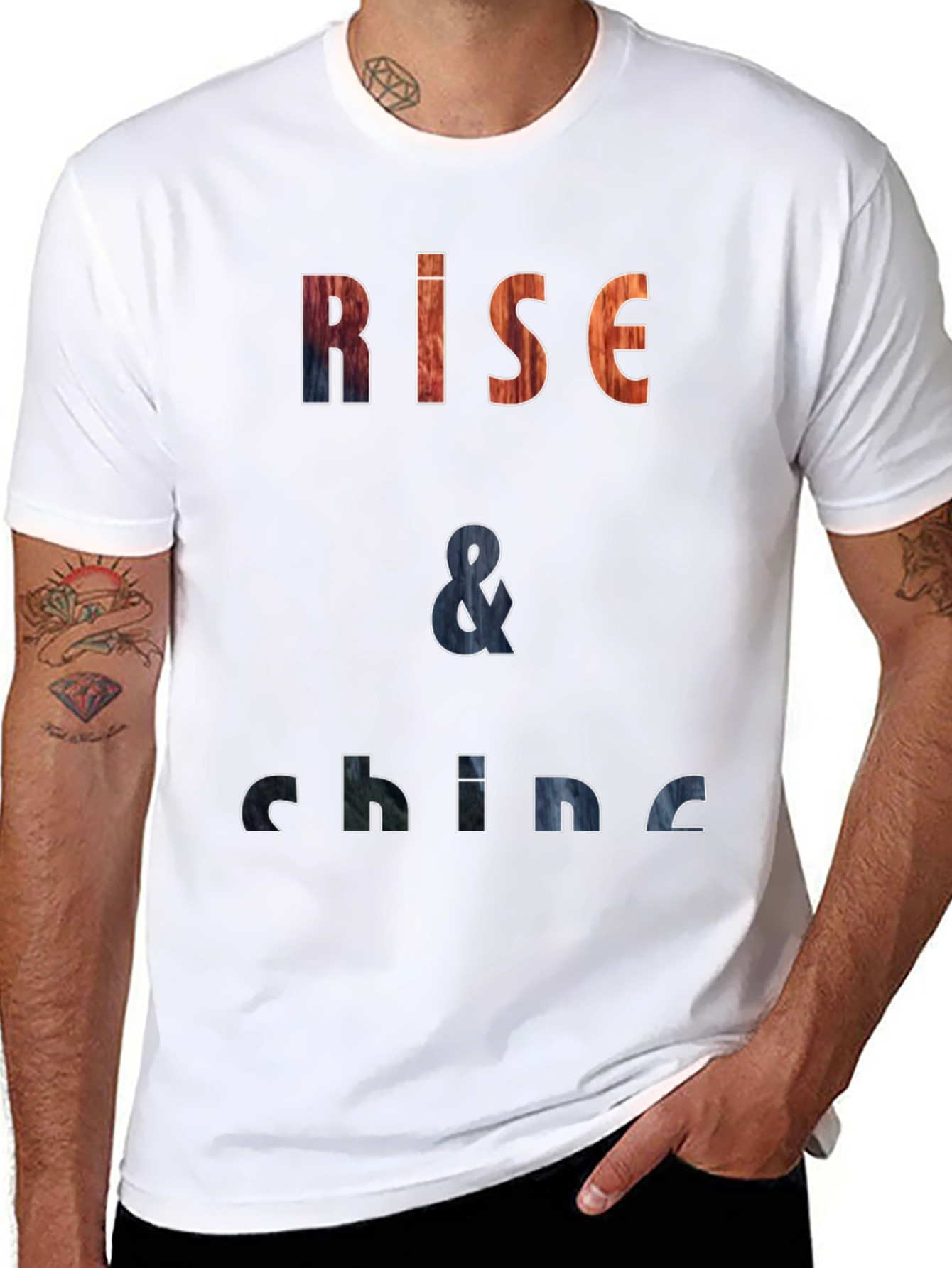 Rise & Shine Graphic Print Black T-Shirt