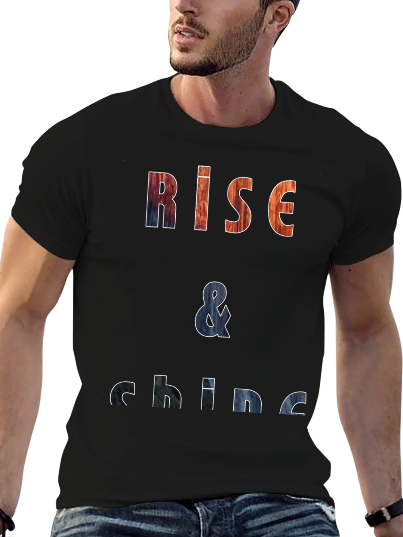 Rise & Shine Graphic Print Black T-Shirt