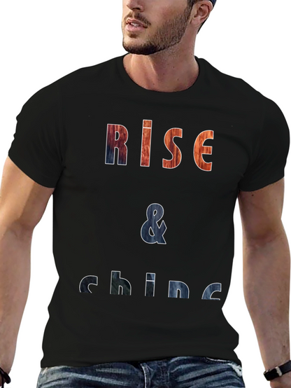 Rise & Shine Graphic Print Black T-Shirt
