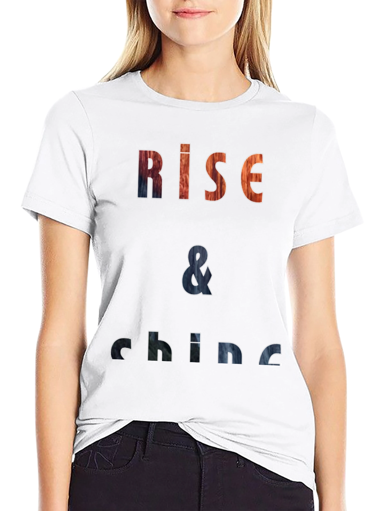 Rise & Shine Graphic Print Black T-Shirt