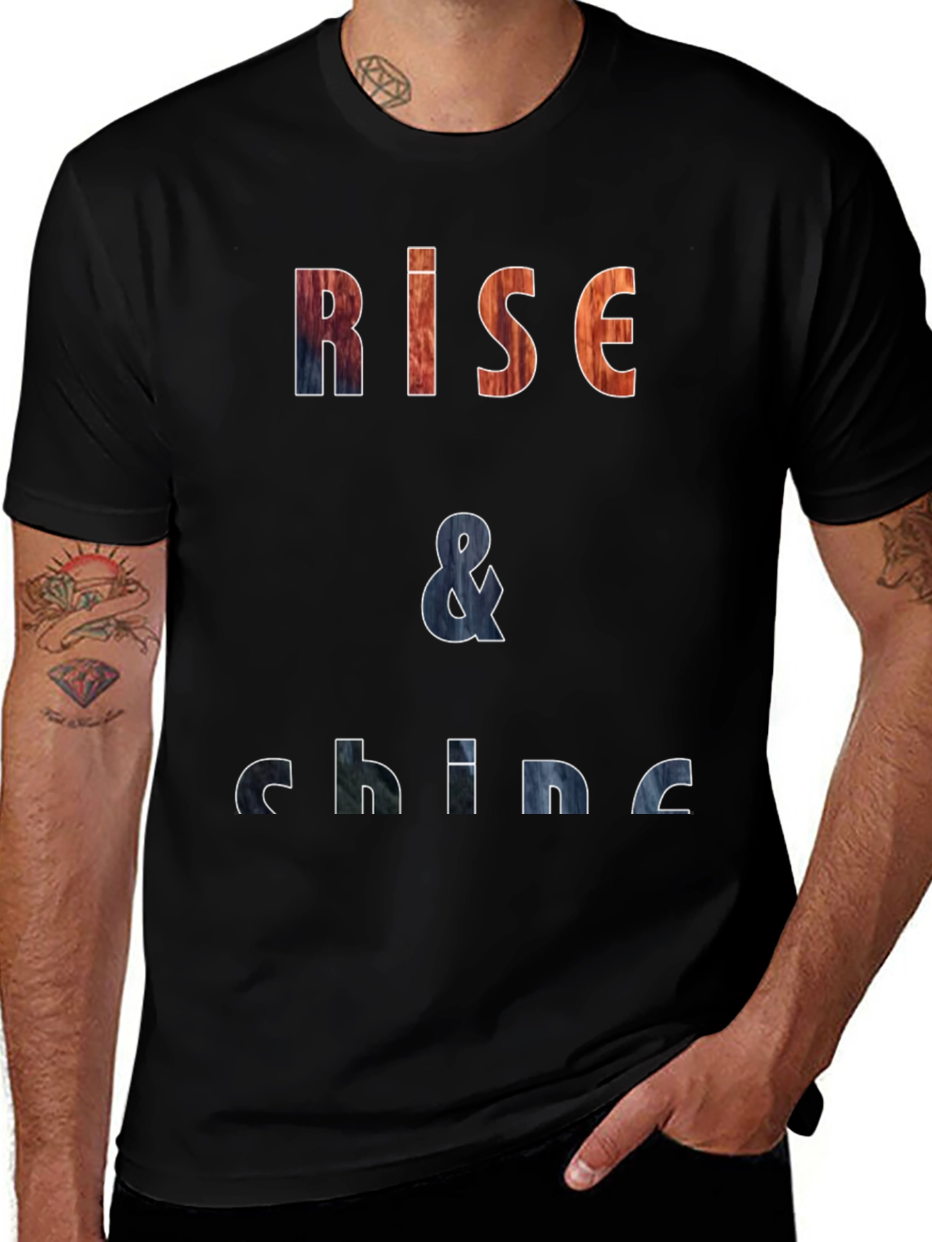 Rise & Shine Graphic Print Black T-Shirt