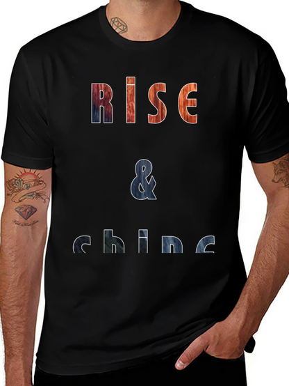 Rise & Shine Graphic Print Black T-Shirt