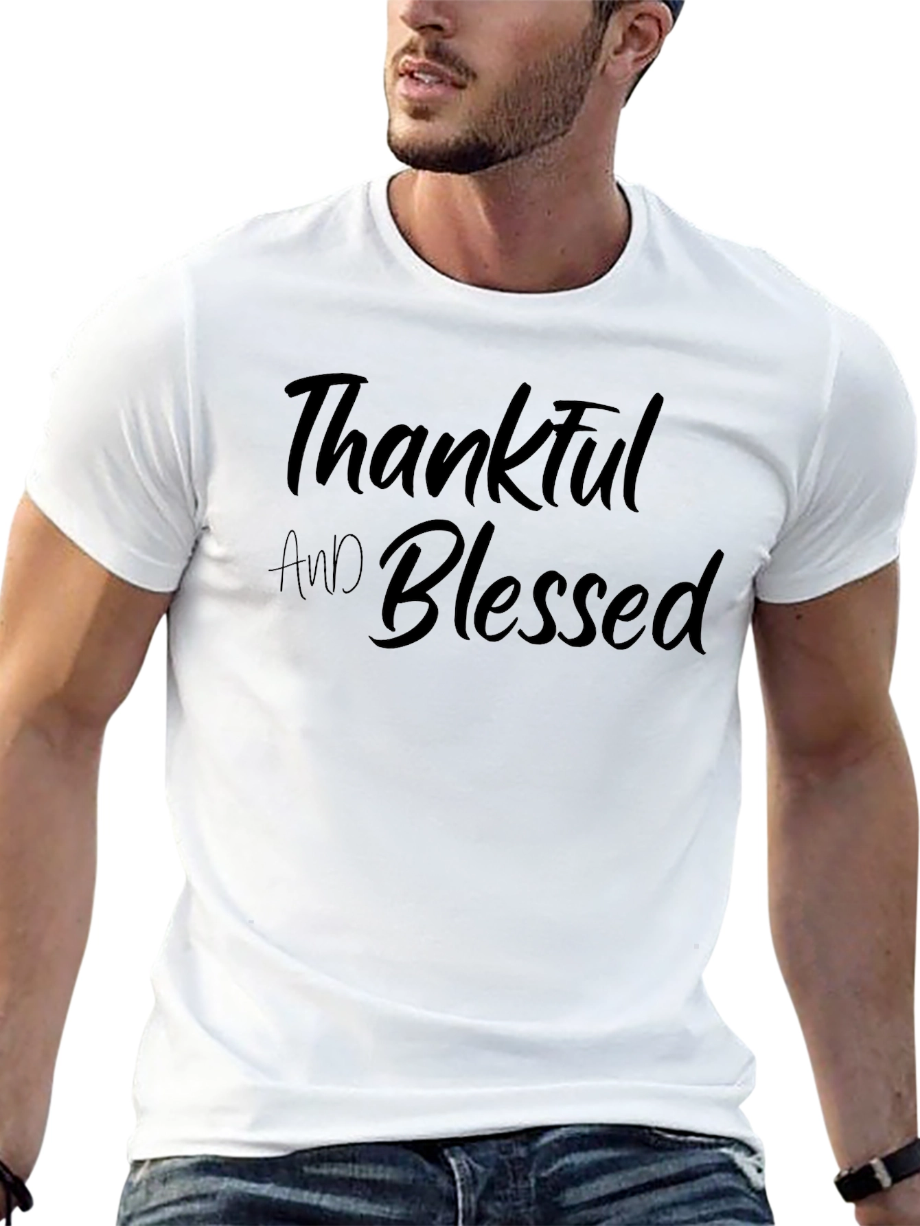 Thankful and Blessed Black T-Shirt