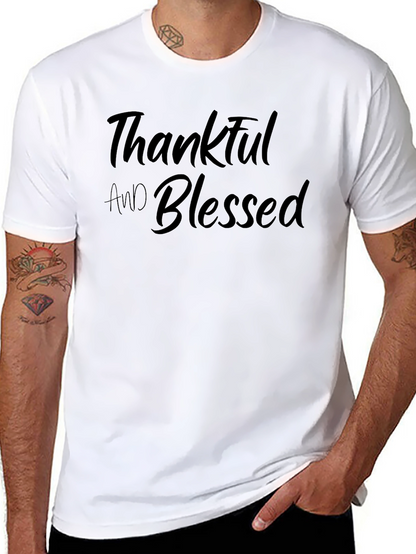 Thankful and Blessed Black T-Shirt