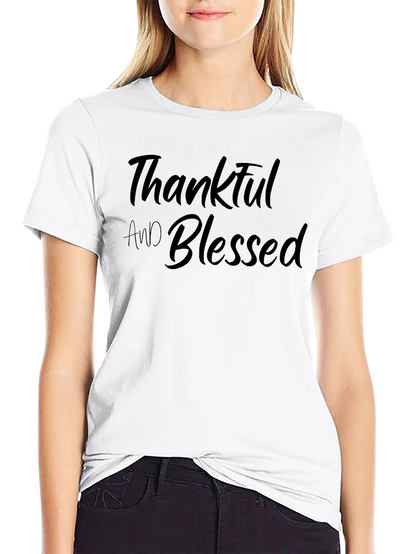 Thankful and Blessed Black T-Shirt