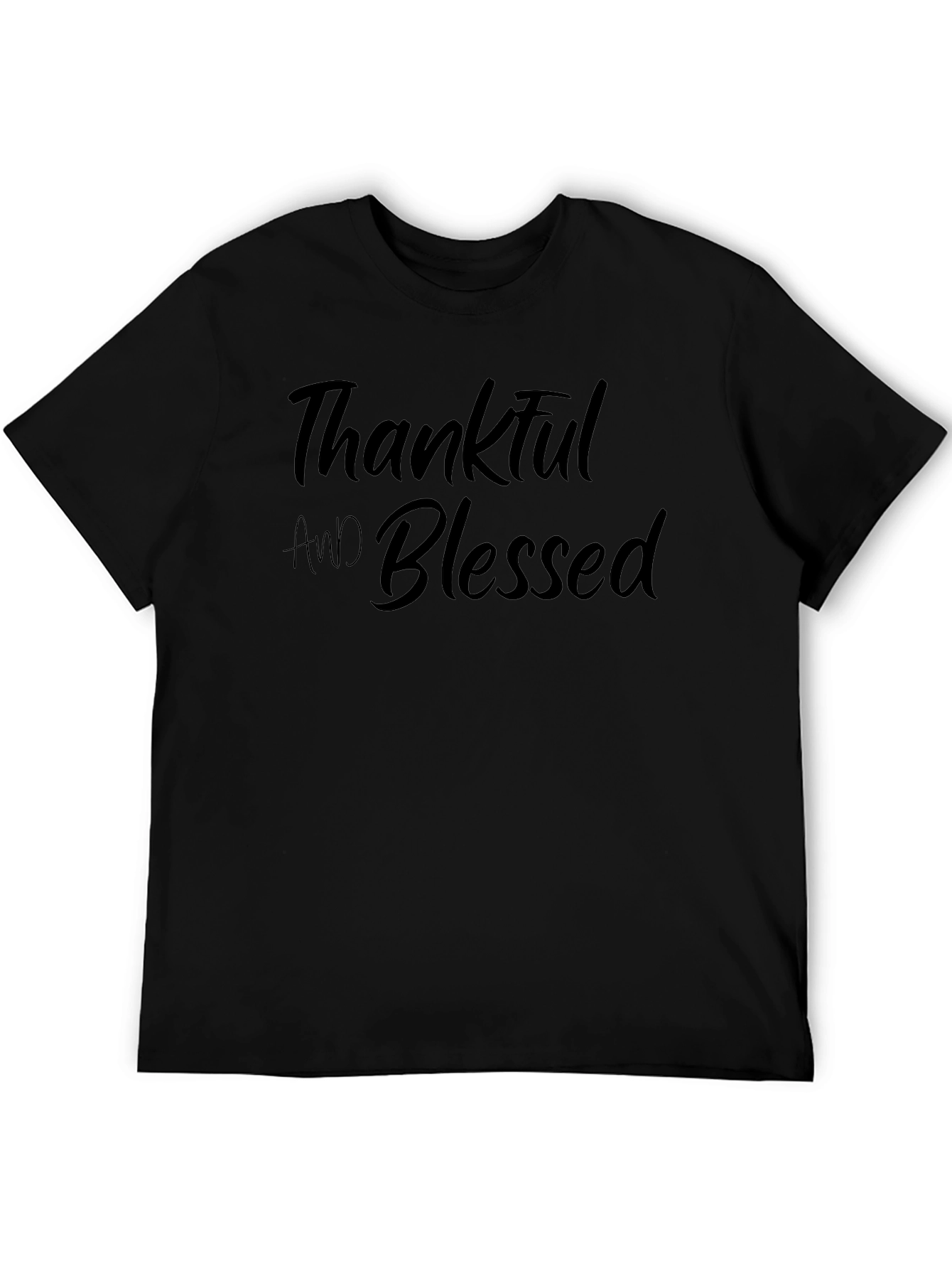 Thankful and Blessed Black T-Shirt