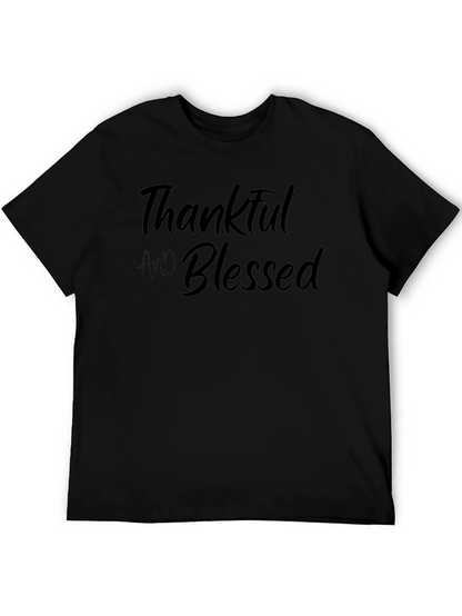 Thankful and Blessed Black T-Shirt