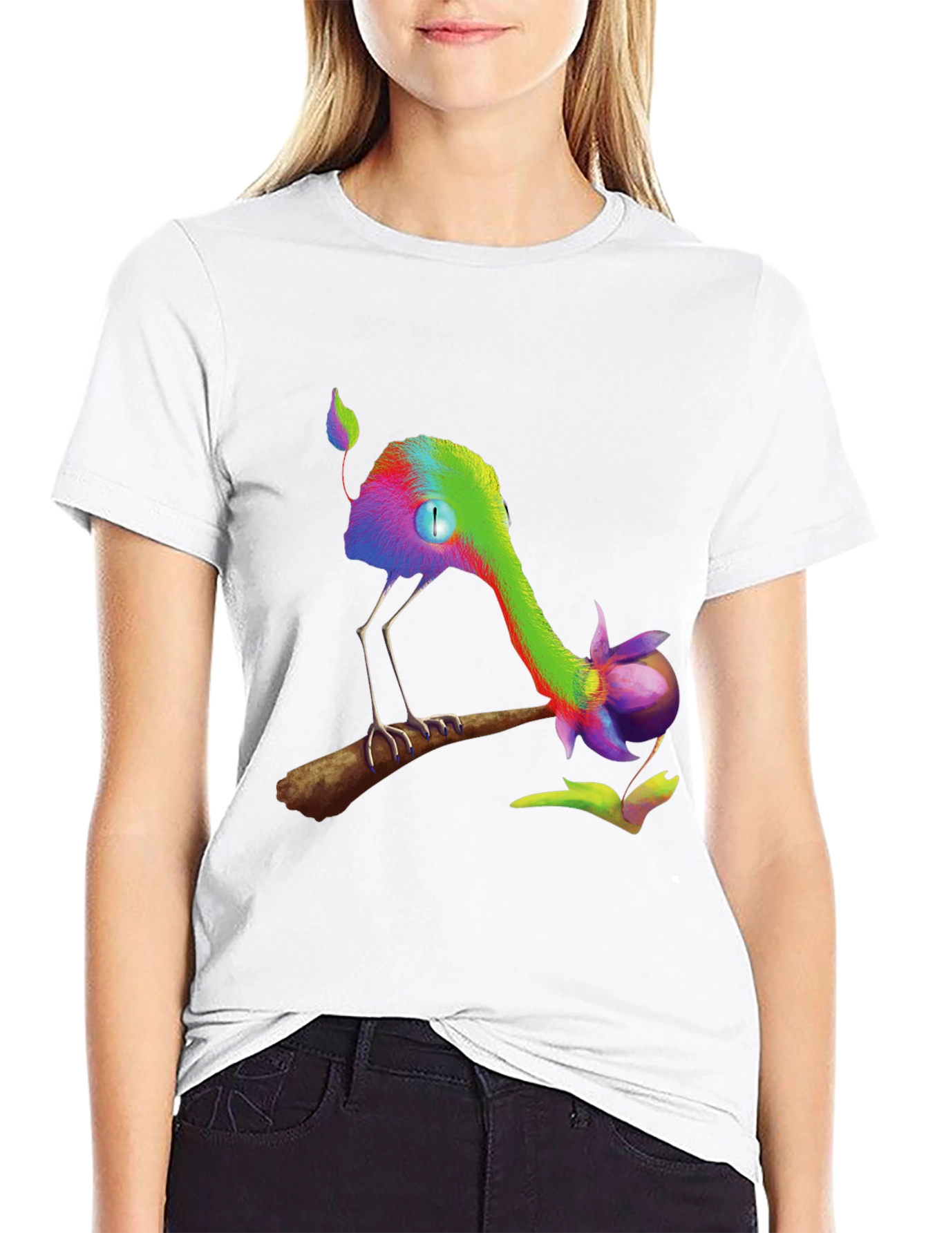 Whimsical Creature Graphic Black T-Shirt