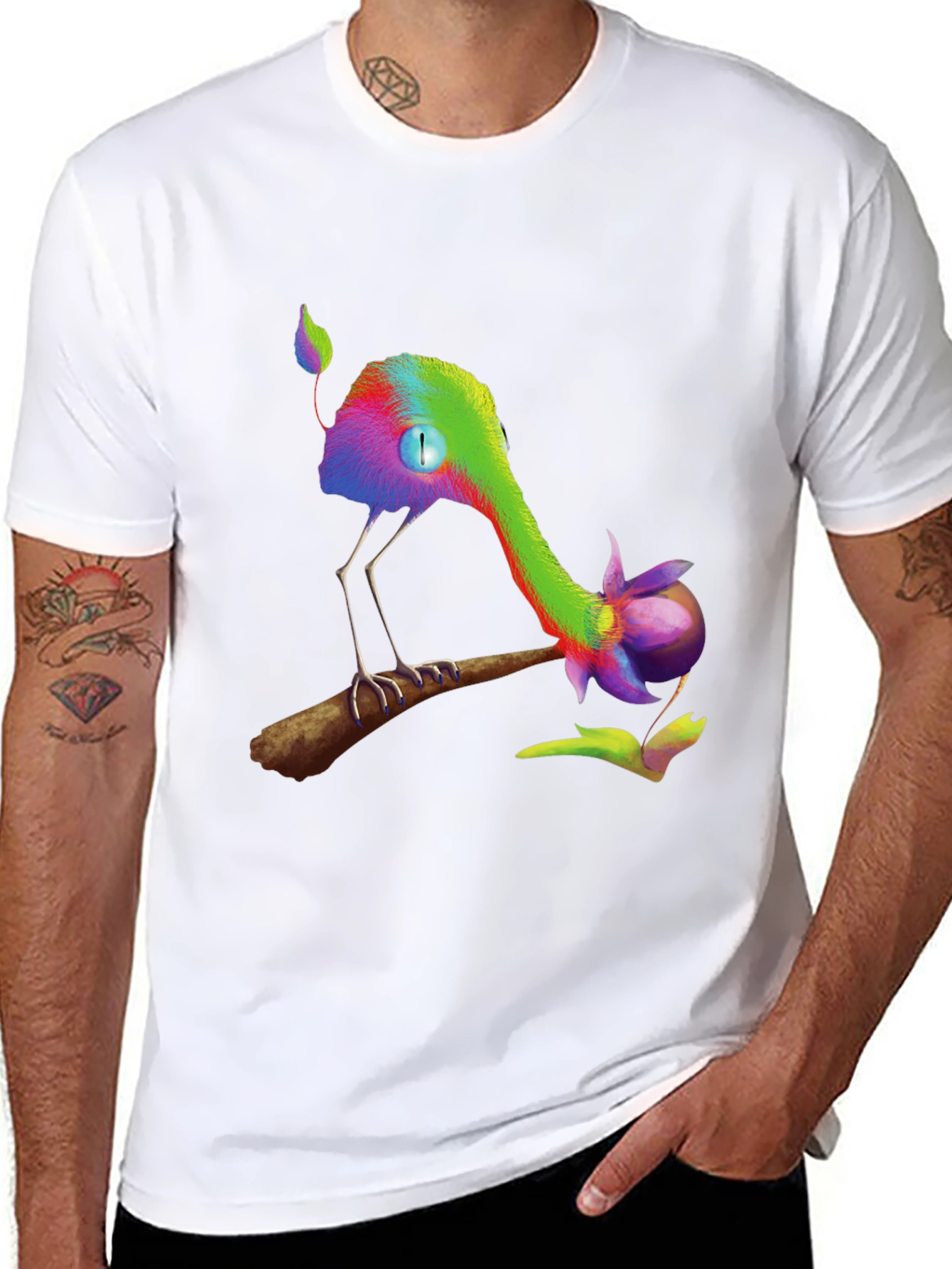 Whimsical Creature Graphic Black T-Shirt
