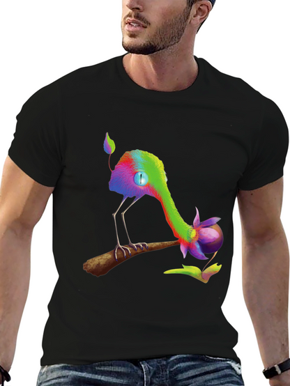Whimsical Creature Graphic Black T-Shirt