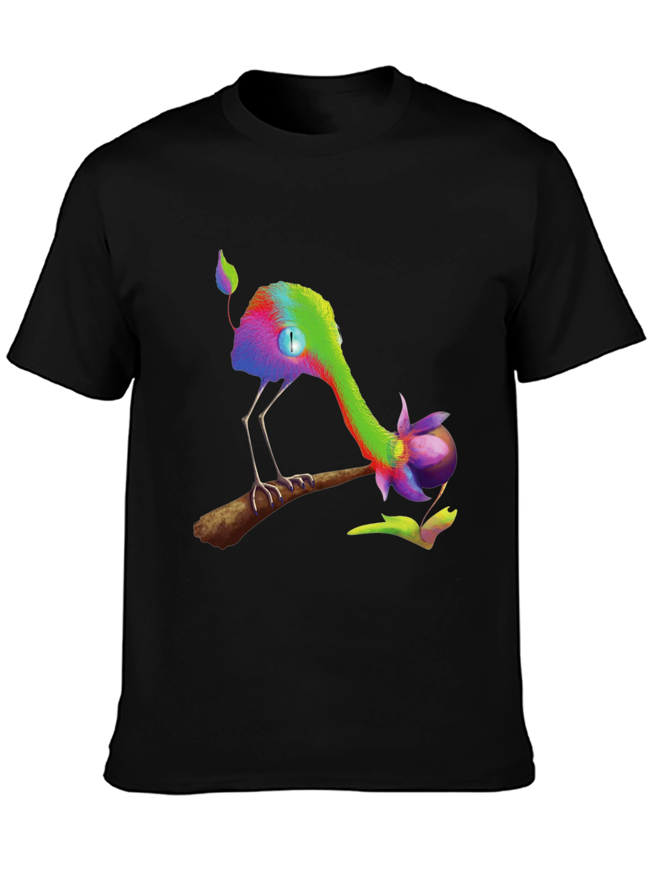 Whimsical Creature Graphic Black T-Shirt