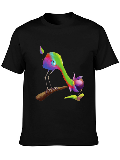 Whimsical Creature Graphic Black T-Shirt