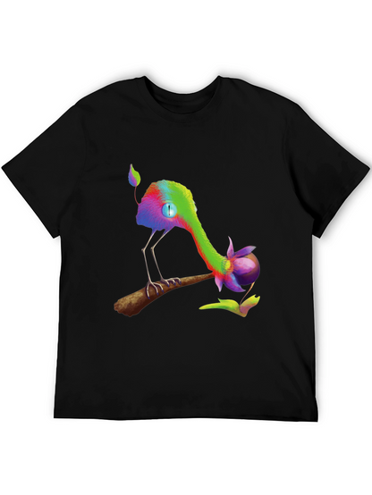 Whimsical Creature Graphic Black T-Shirt