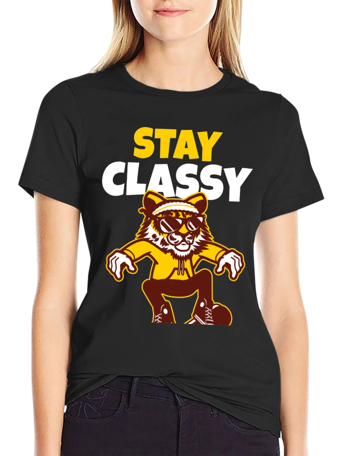 Stay Classy Tee - Cool Cartoon Tiger