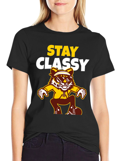 Stay Classy Tee - Cool Cartoon Tiger