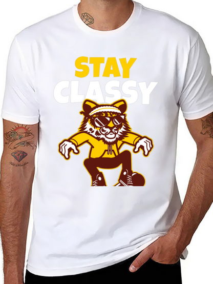 Stay Classy Tee - Cool Cartoon Tiger
