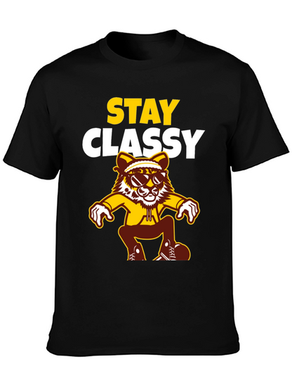 Stay Classy Tee - Cool Cartoon Tiger