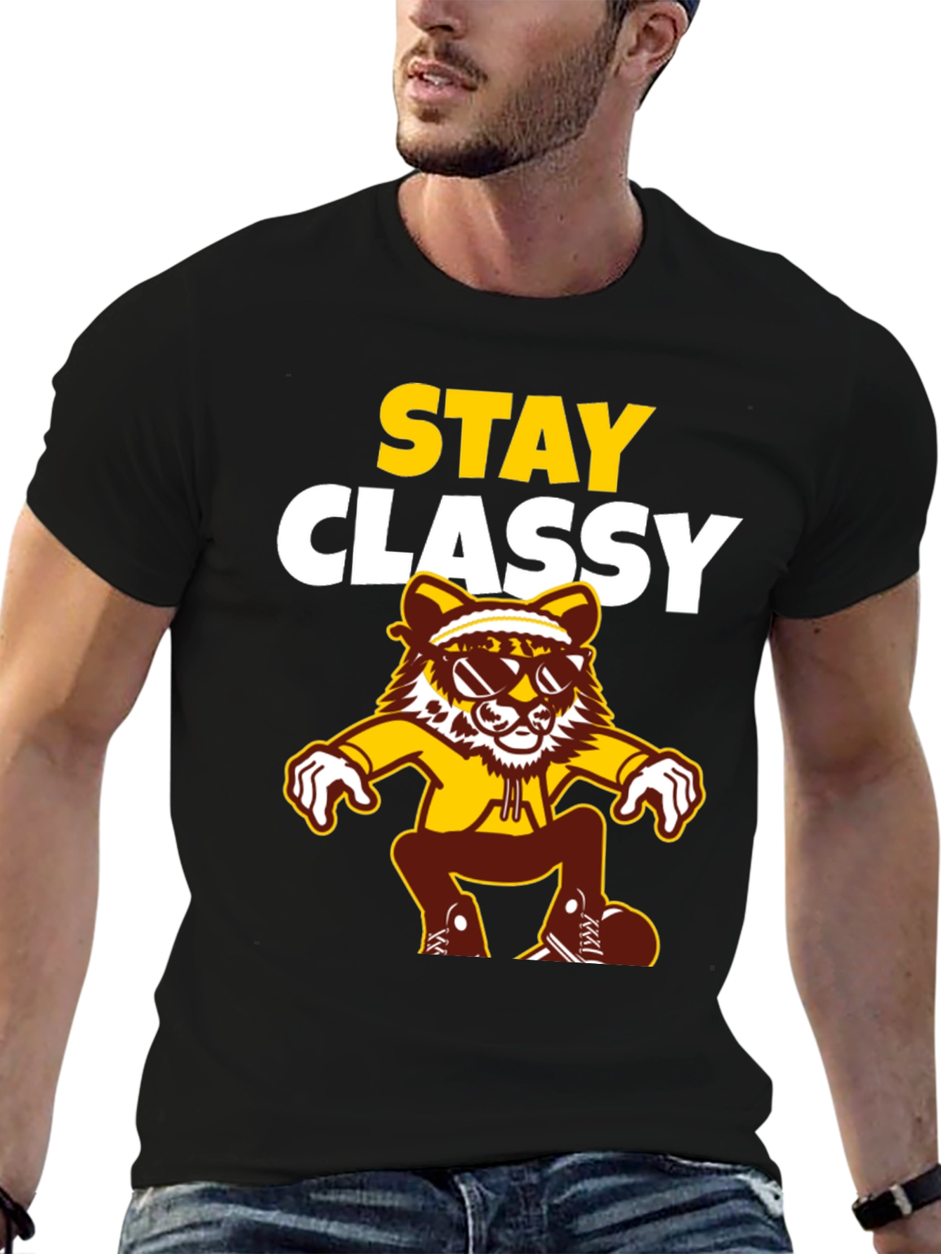 Stay Classy Tee - Cool Cartoon Tiger