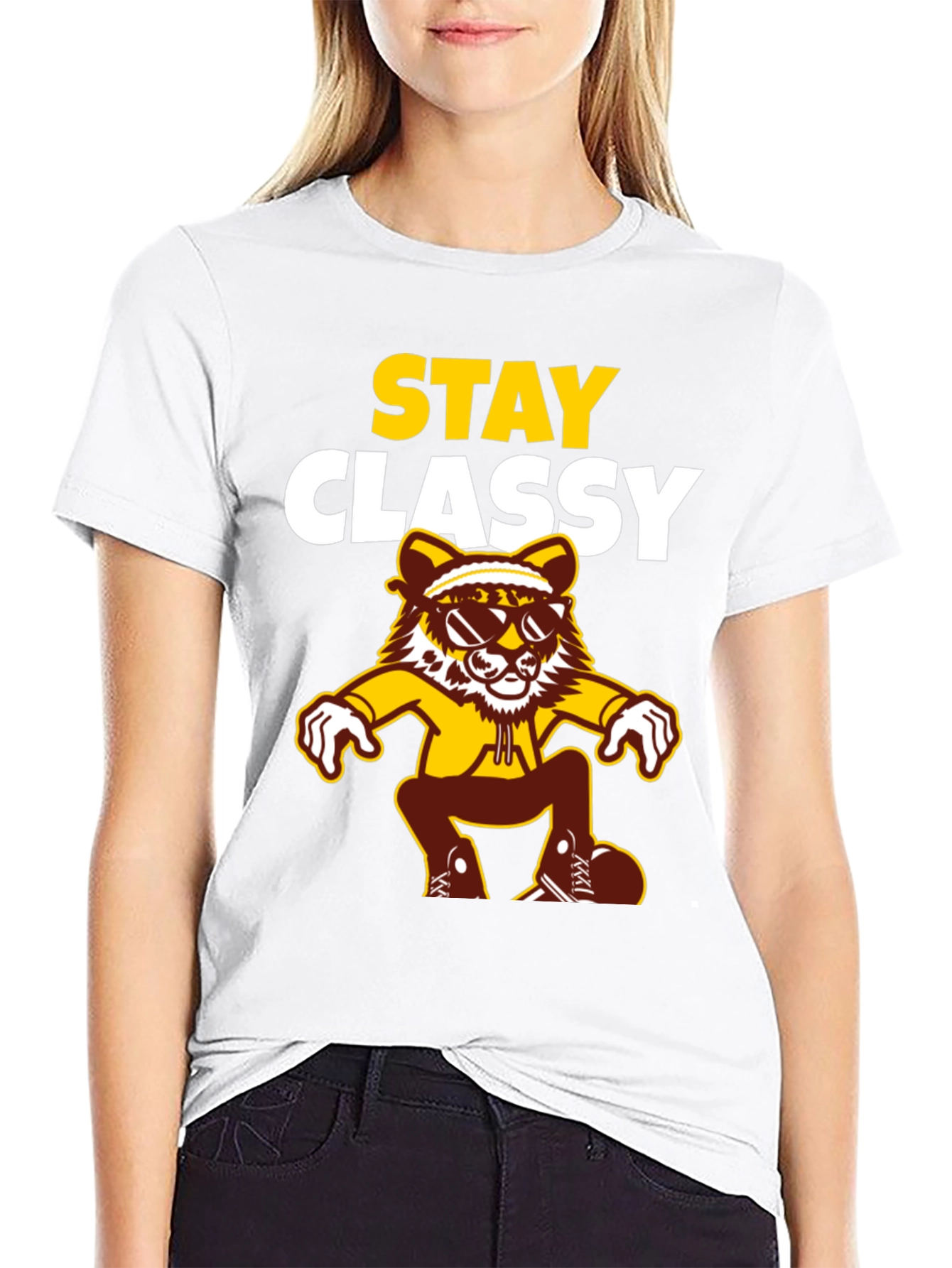 Stay Classy Tee - Cool Cartoon Tiger