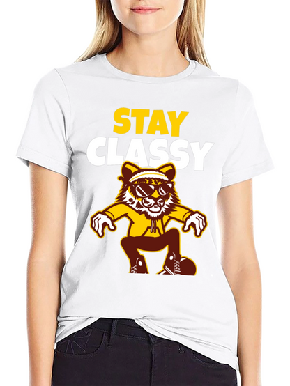 Stay Classy Tee - Cool Cartoon Tiger