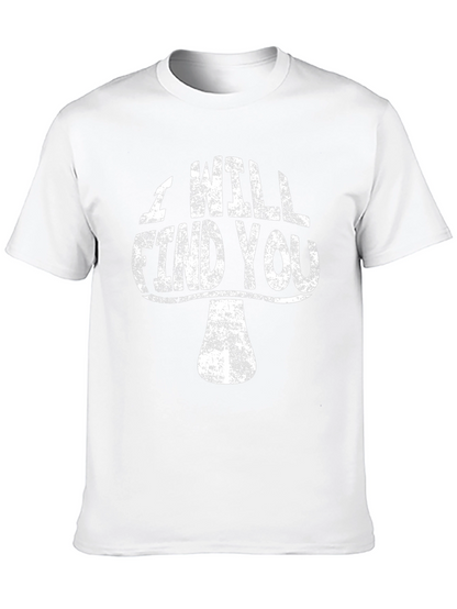 Mushroom I Will Find You Black Graphic Tee