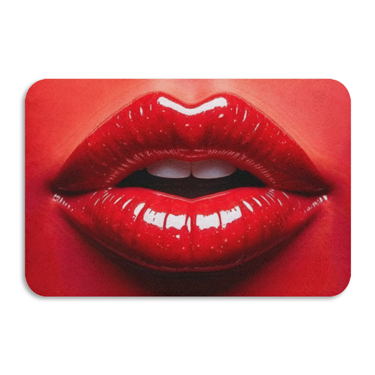 Trendy Retro Red Lips£üRetro Art Red Lips Graphic Diatomite Mat, Stylish Decor Absorbent Non?Slip Bathroom Entry Rug