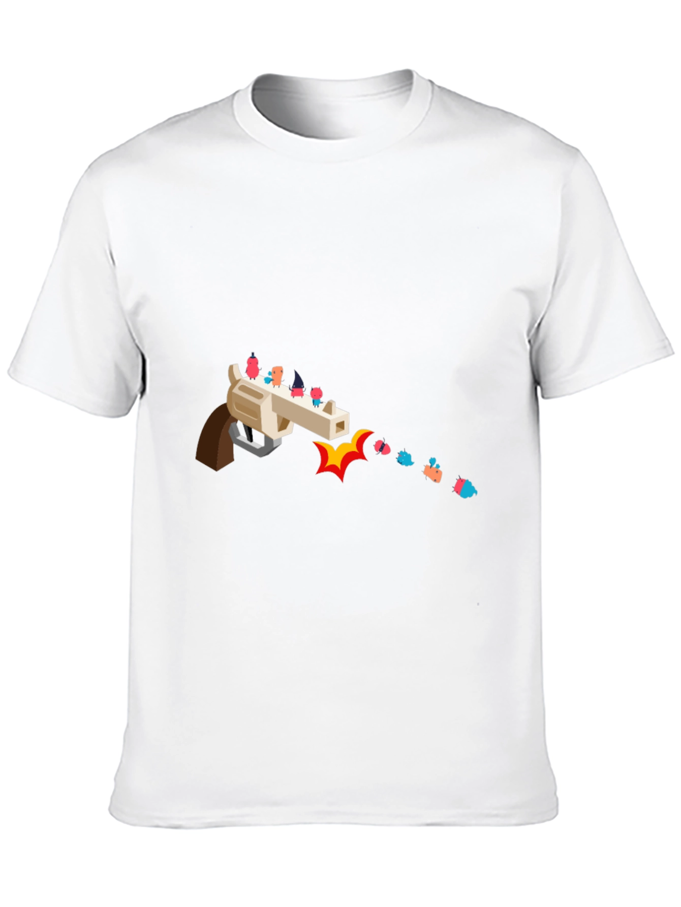 Novelty Graphic Tee - Animated Gun Design