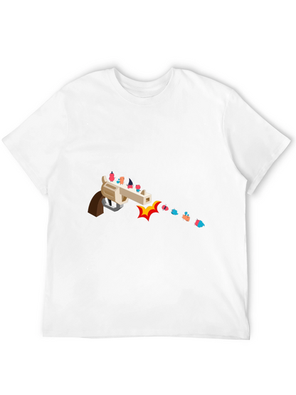 Novelty Graphic Tee - Animated Gun Design