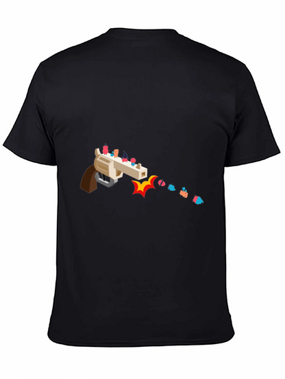 Novelty Graphic Tee - Animated Gun Design