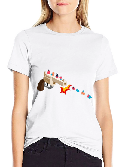 Novelty Graphic Tee - Animated Gun Design